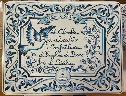 Dolce & Gabbana Classic Colomba with Sicilian Chocolate & Wild Strawberry Jam in tin (blue)