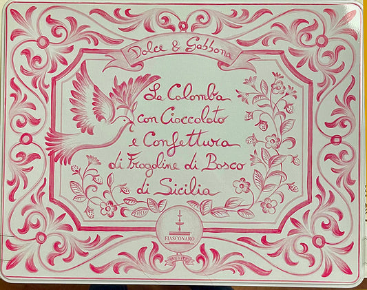 Dolce & Gabbana Classic Colomba with Sicilian Chocolate & Wild Strawberry Jam in Tin (Pink)