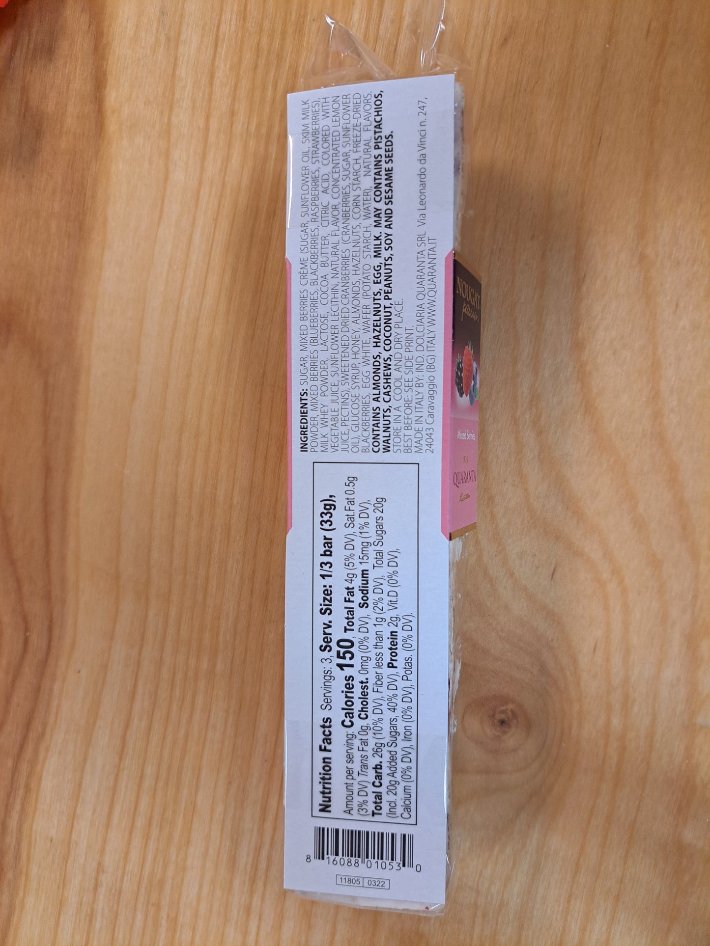 Quaranta Soft Nougat with Mixed Berries