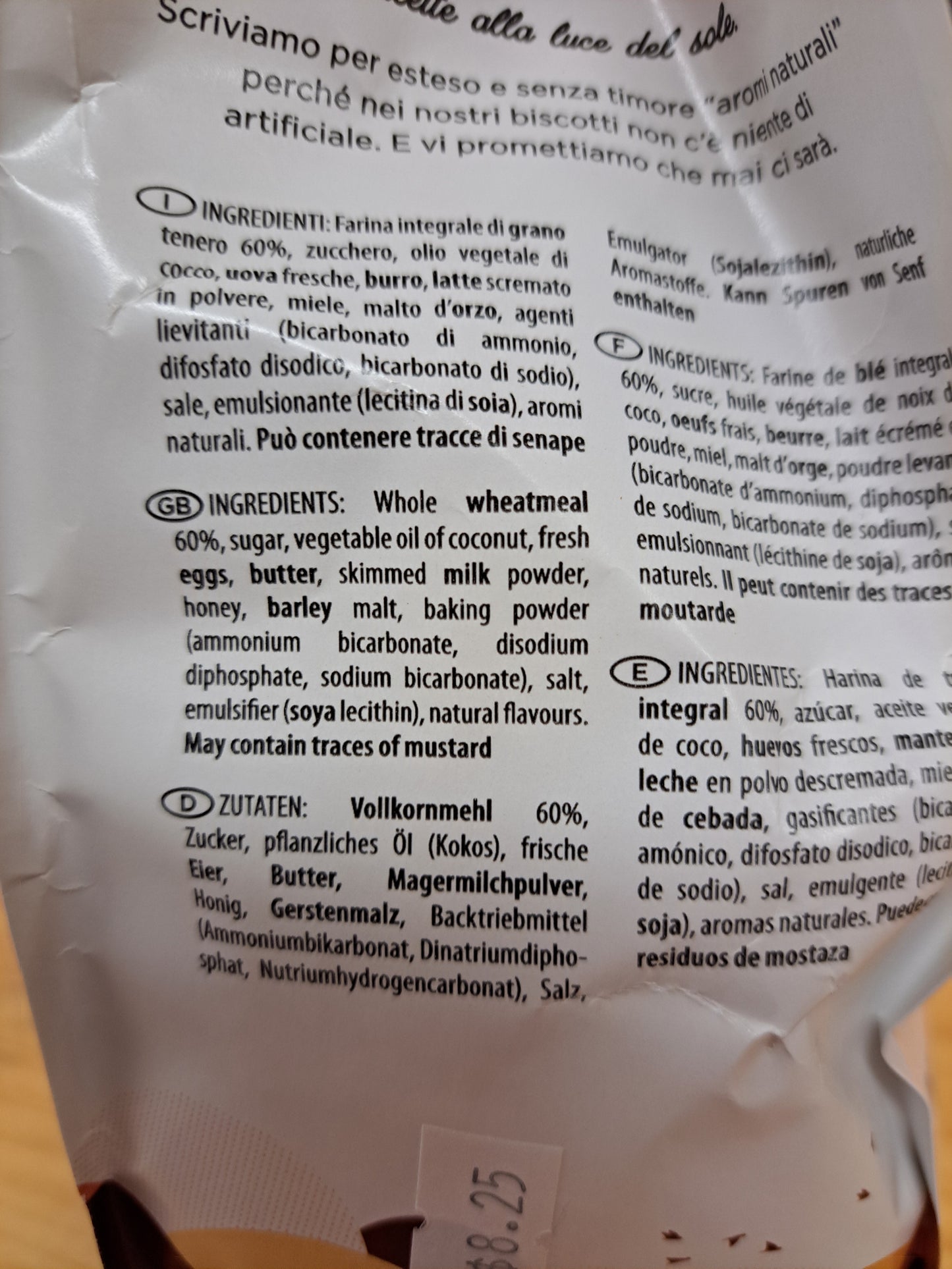 Rustici Integrali Whole Wheat Cookies