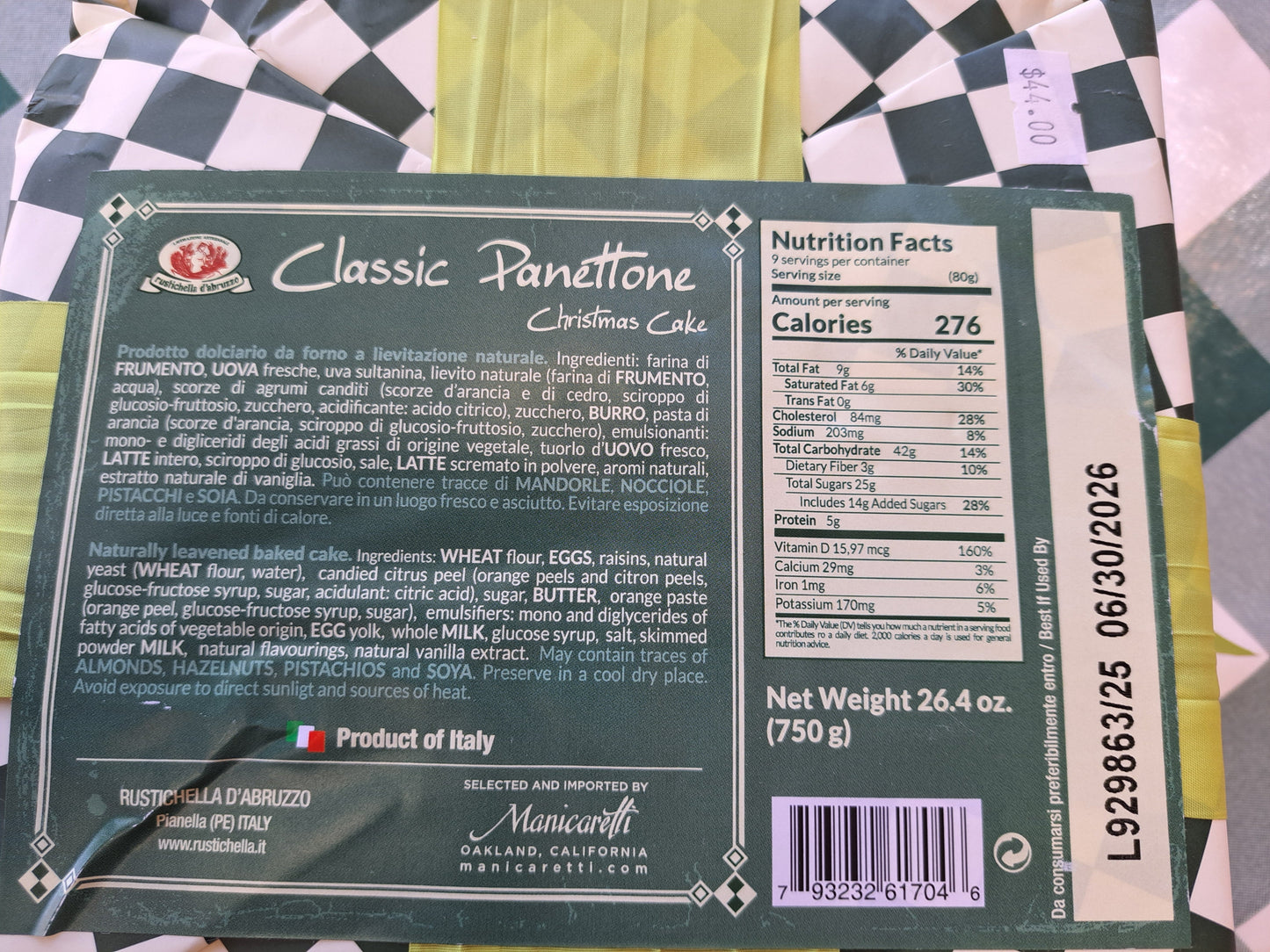 Classic Panettone Label