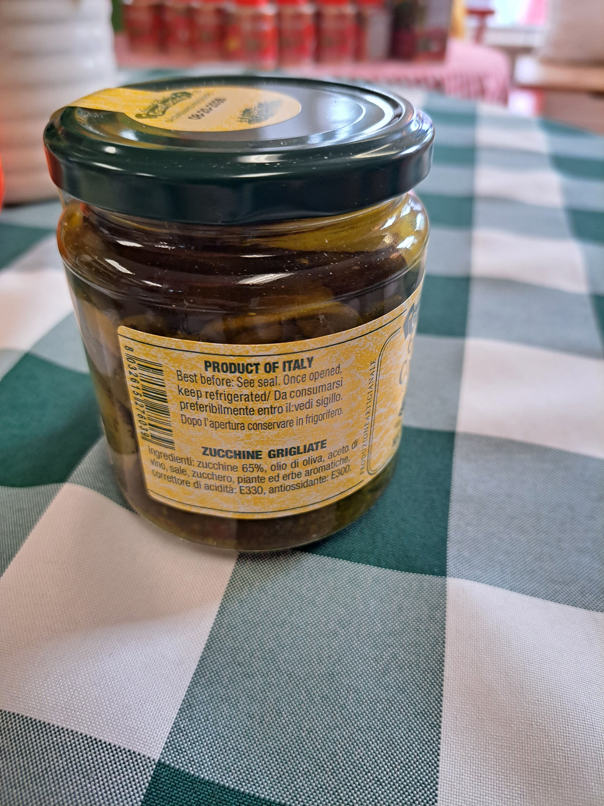 Grilled Courgettes Label