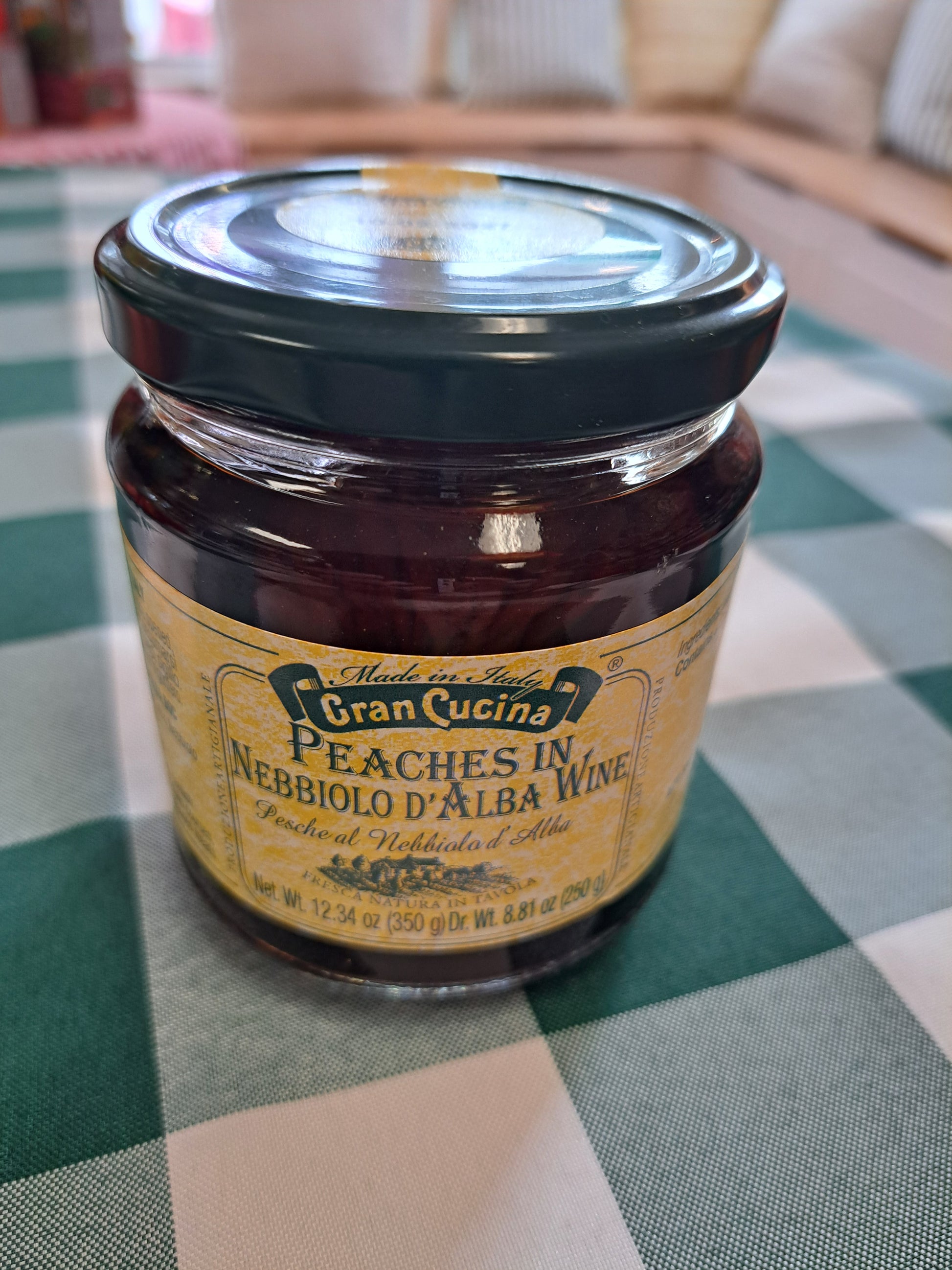 Peaches in Nebbiolo D'Alba Wine