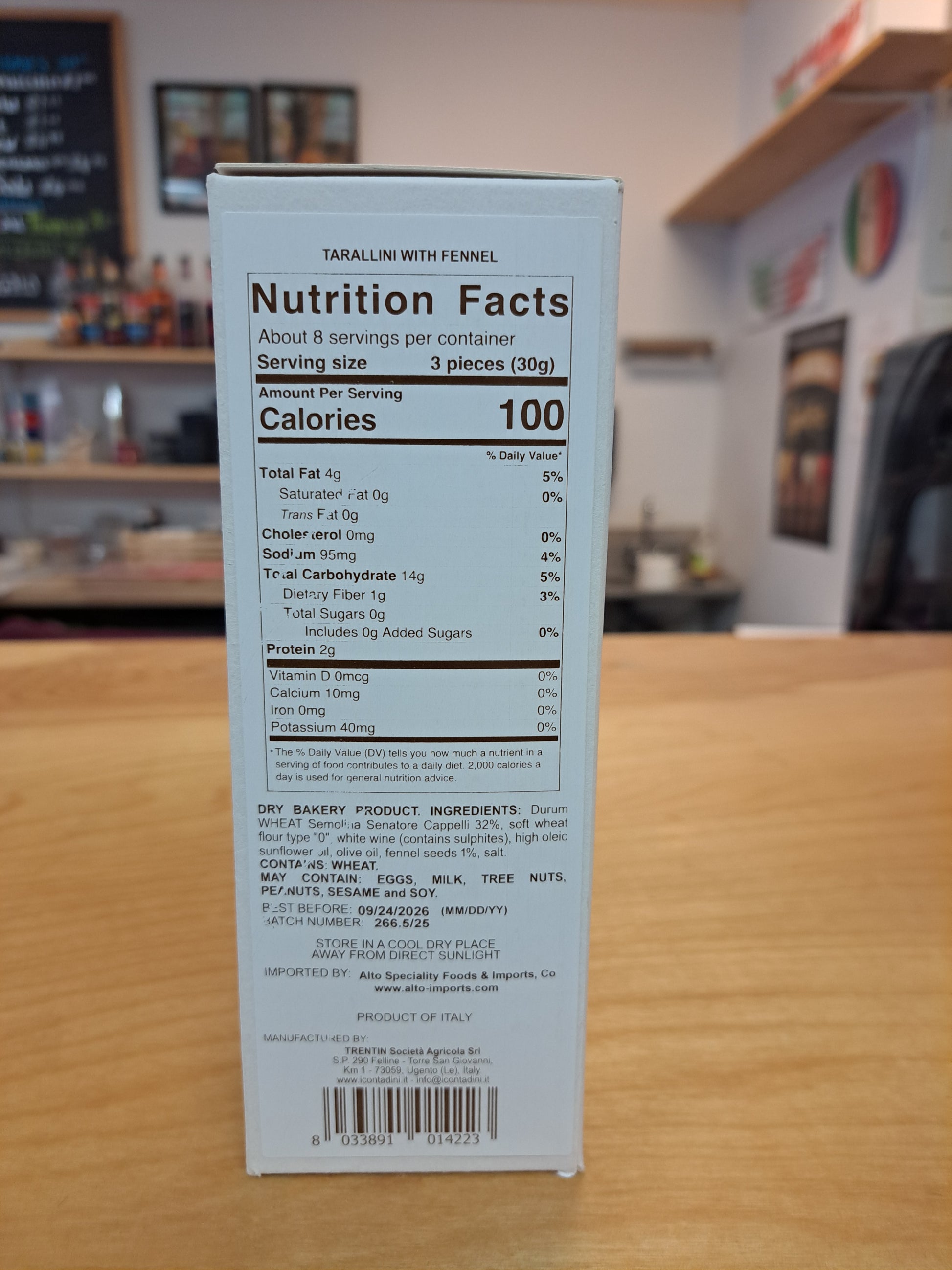 Tarallini - With Fennel Nutrition Info