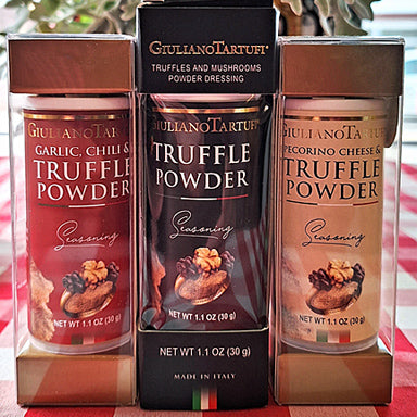 Trio Set Truffle Powder 3.3oz $29.95 (Garlic Chili-Truffle-Pecorino Cheese)