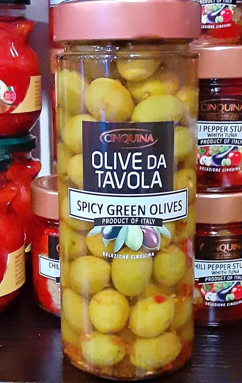 Spicy Green Olives    11.3 oz